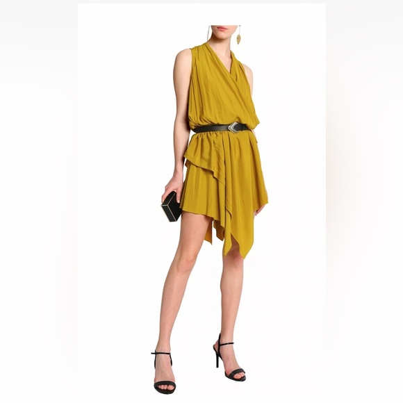 Lanvin Dresses & Skirts - Lanvin Asymmetrical Mustard Dress size 38 (small)
